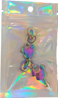 Mouse Ice Cream Bar #5 Rainbow zipper pull 2pc Set