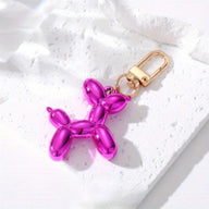 Balloon Dog Zipper Charm (Metallic Pink)