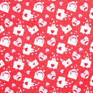 Gnomie Love - Gnomes & Envelopes Red Yardage
