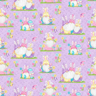 Hoppy Easter Gnomies - Easter Gnomies Scenic Lavender Yardage