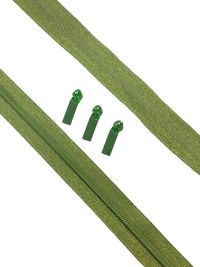 Cosmic Zipper Tape Green (#5) 3 Yards (WITH PULLS)