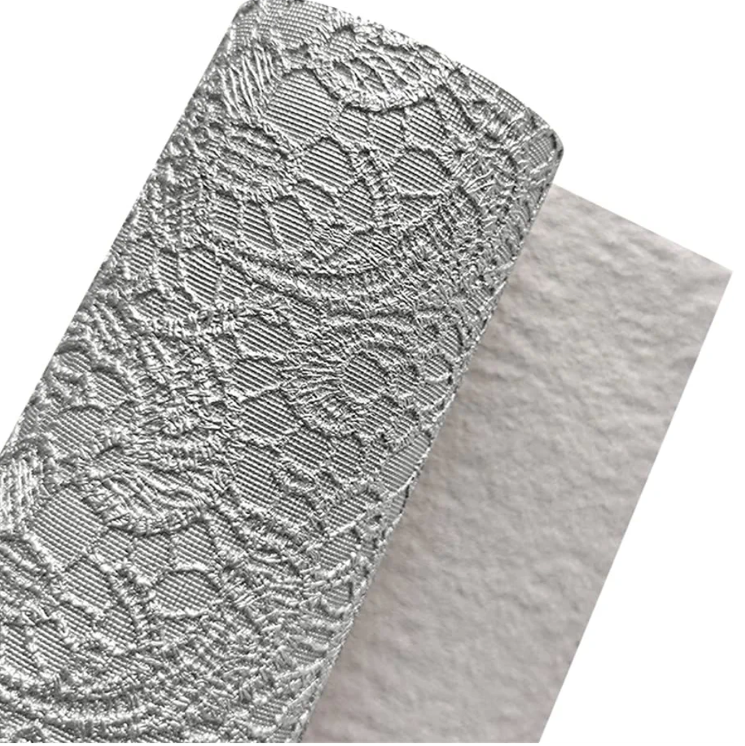 Faux Leather Lace Vinyl (Silver)