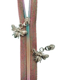 2pc Bee #5 Zipper Pull (Silver)