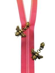2pc Bee #5 Zipper Pull (Bronze)