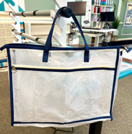 Navy Blue Mesh Tote