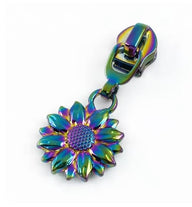 Single Sunflower Zipper Pull #5 2pc set (Rainbow)