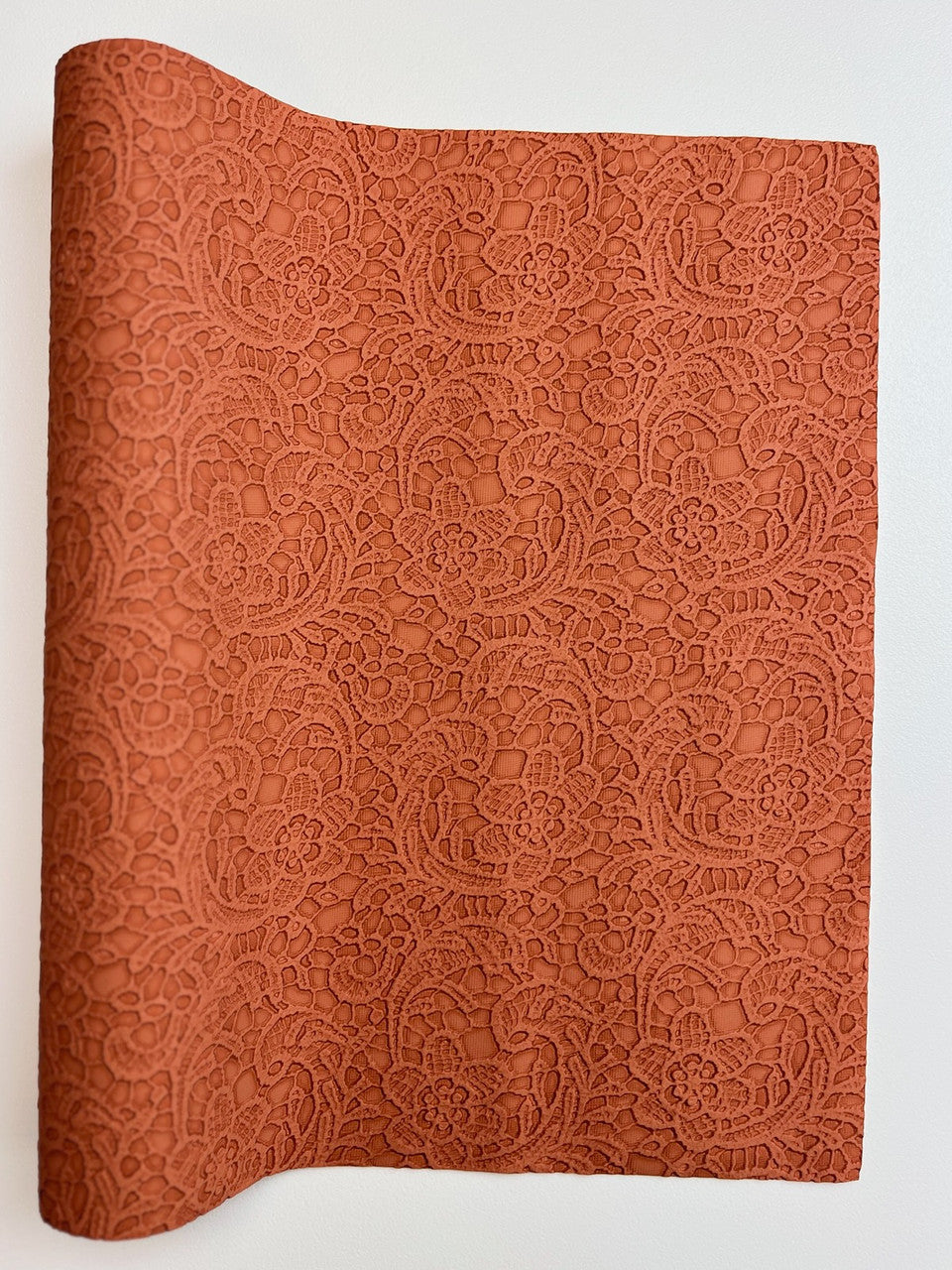 Faux Leather Lace Vinyl (Orange)
