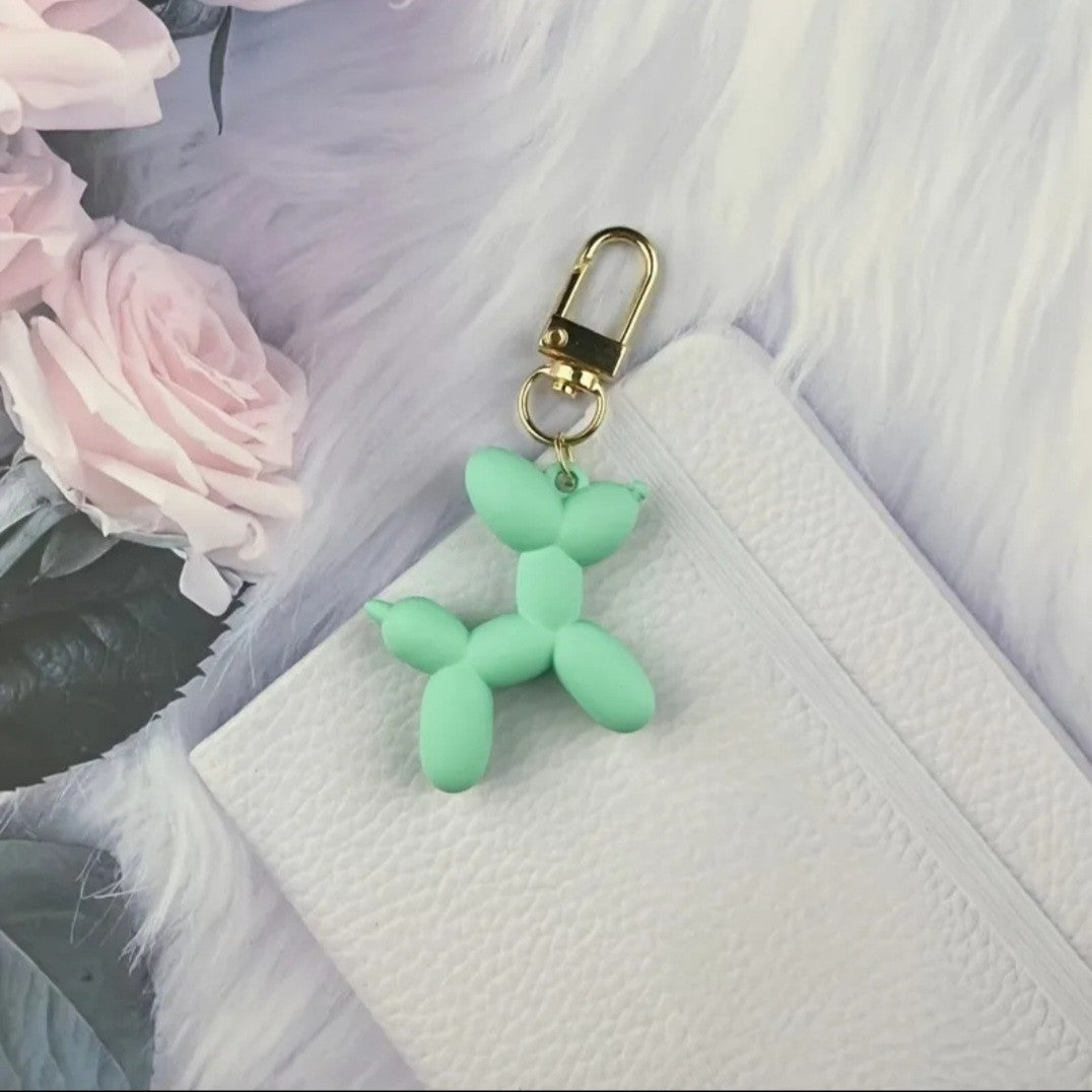 Balloon Dog Zipper Charm (Teal)