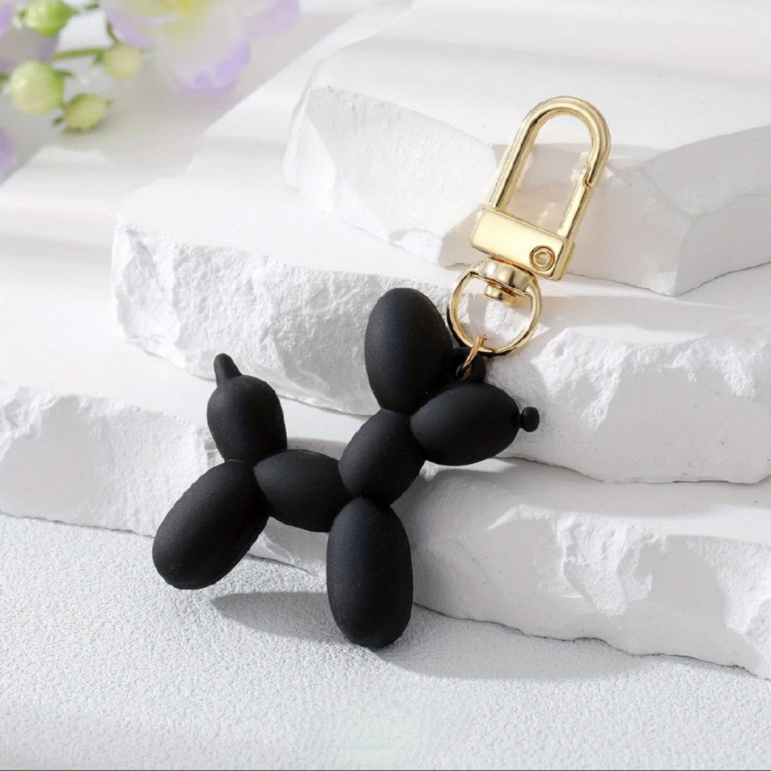 Balloon Dog Zipper Charm (Black)