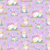 Hoppy Easter Gnomies - Easter Gnomies Scenic Lavender Yardage
