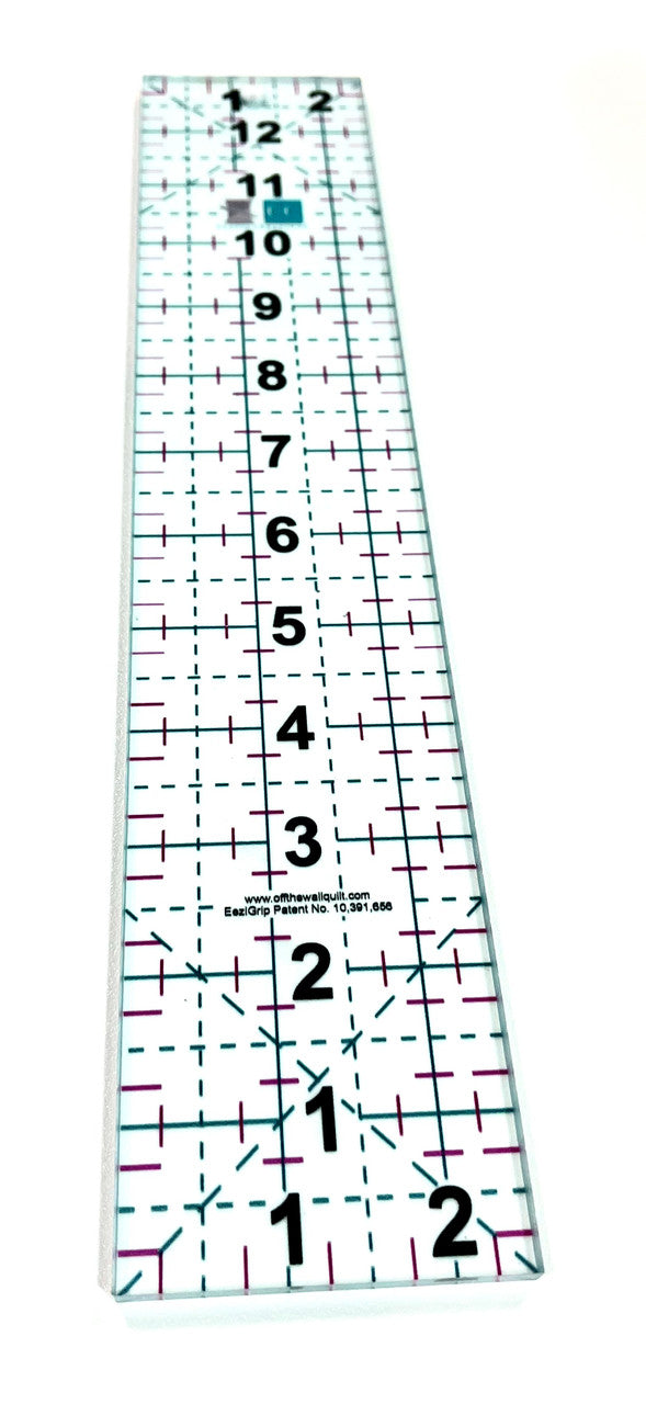 2.5" x 13" Acrylic Grip Ruler With Grid Lines