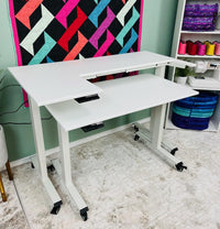 Dual Tier Adjustable Quilting and Sewing Table