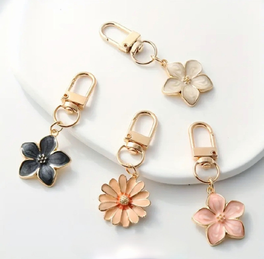 4pk Flower Zipper Charm Set