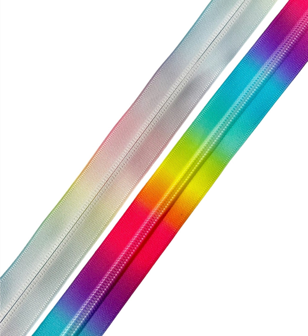 Neon Tie-Dye Zipper Tape with #5 coil- 3 Yards