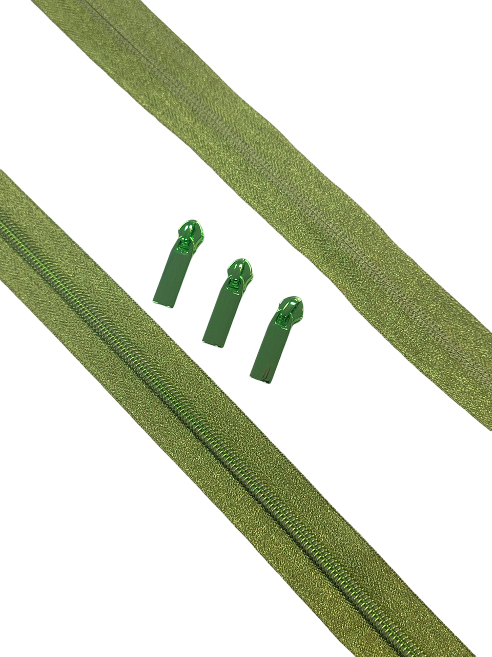 Cosmic Zipper Tape Green (#5) 3 Yards (WITH PULLS)