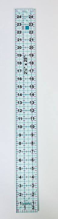 2.5" x 25" Acrylic Grip Ruler With Grid Lines