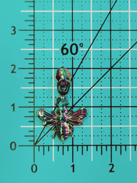 2pc Bee #5 Zipper Pull (Rainbow)