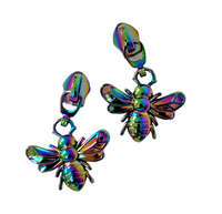 2pc Bee #5 Zipper Pull (Rainbow)