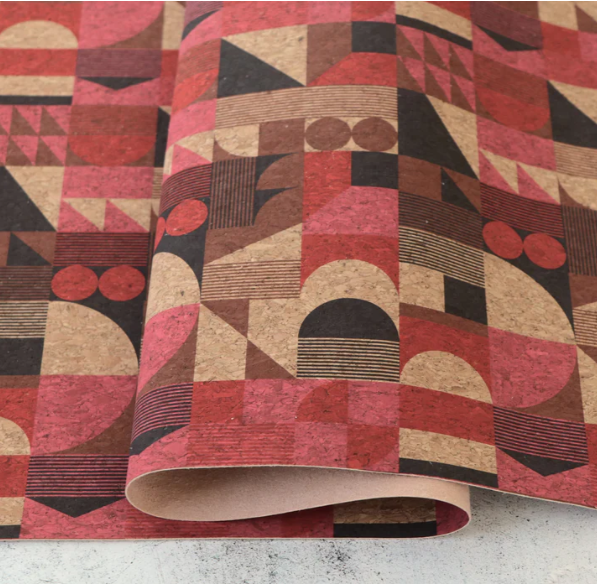 Packaged 1/2 Yard Cut: Mid-Century Modern Cork Fabric