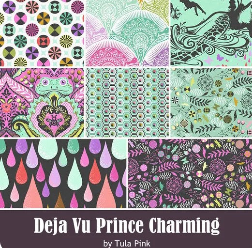 Prince Charming Deja Vu Fabric Bundle 8 Prints by Tula Pink (Pre Order) SHIPS JULY 2026