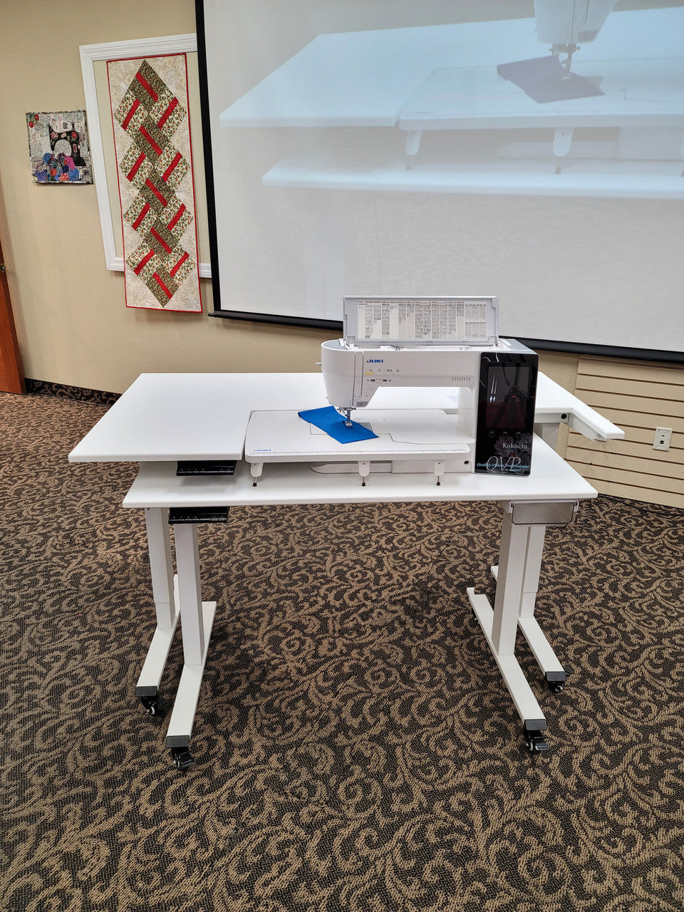 Dual Tier Adjustable Quilting and Sewing Table