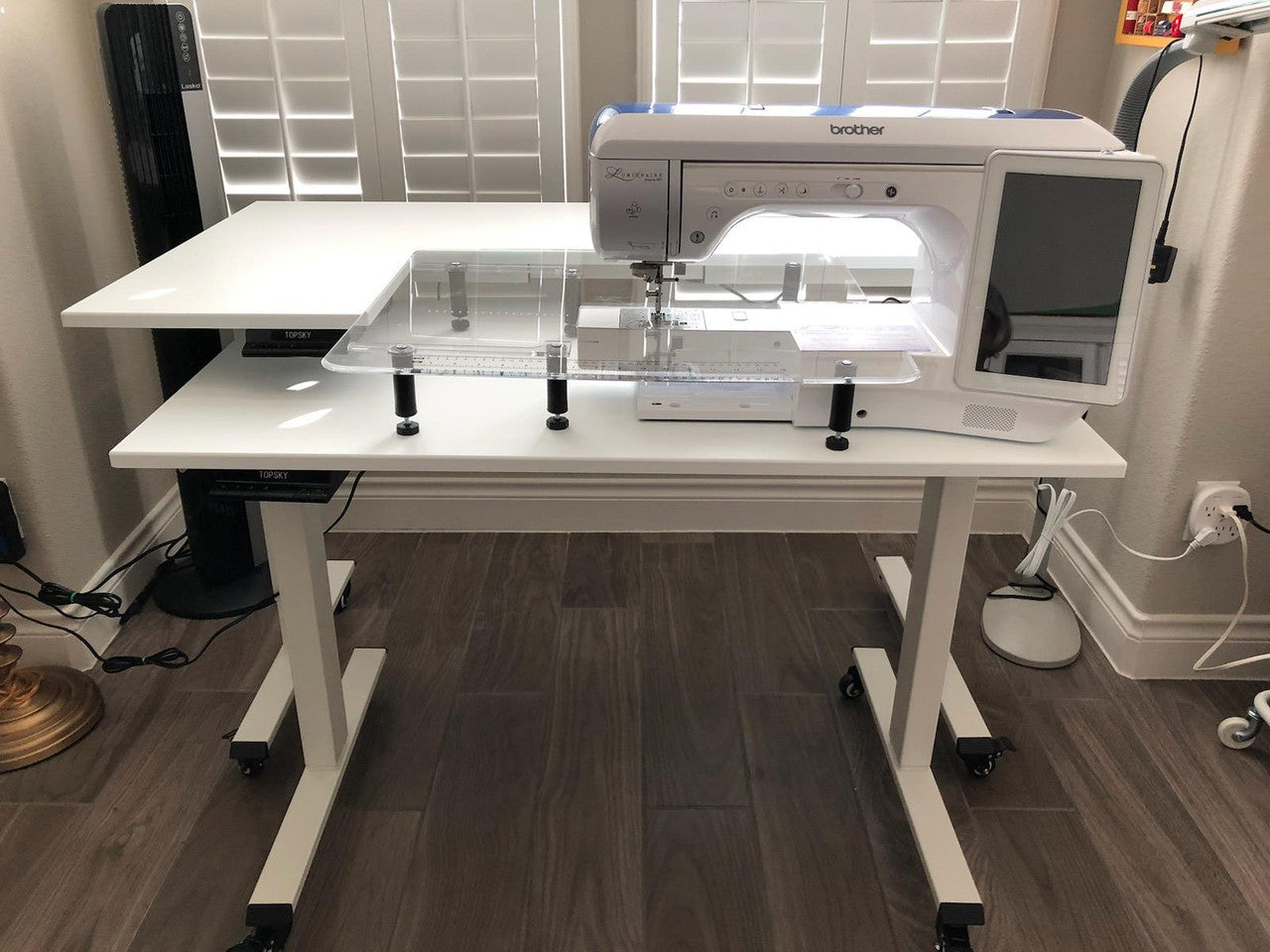 Dual Tier Adjustable Quilting and Sewing Table