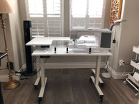 Dual Tier Adjustable Quilting and Sewing Table