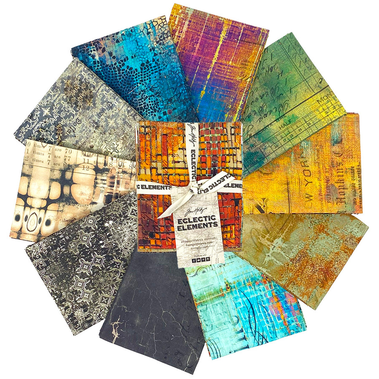 Eclectic Elements Abandoned Fat Quarter Bundle Tim Holtz