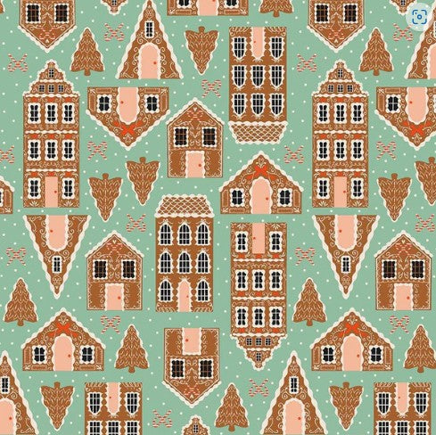Holly Jolly by Dear Stella : Gingerbread Houses Jade STELLA