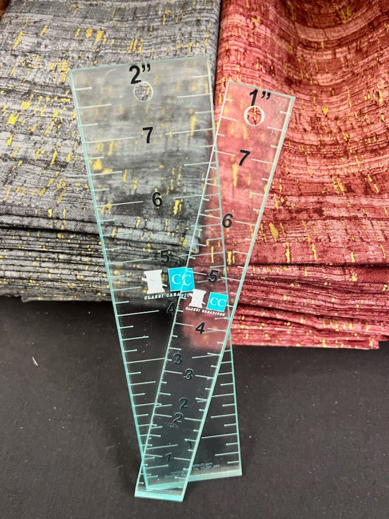 1"x8" & 2"x8" acrylic grip ruler set