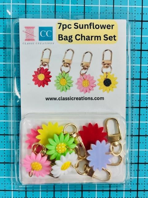 Classi Creations 7pc Sunflower Bag Charm Set