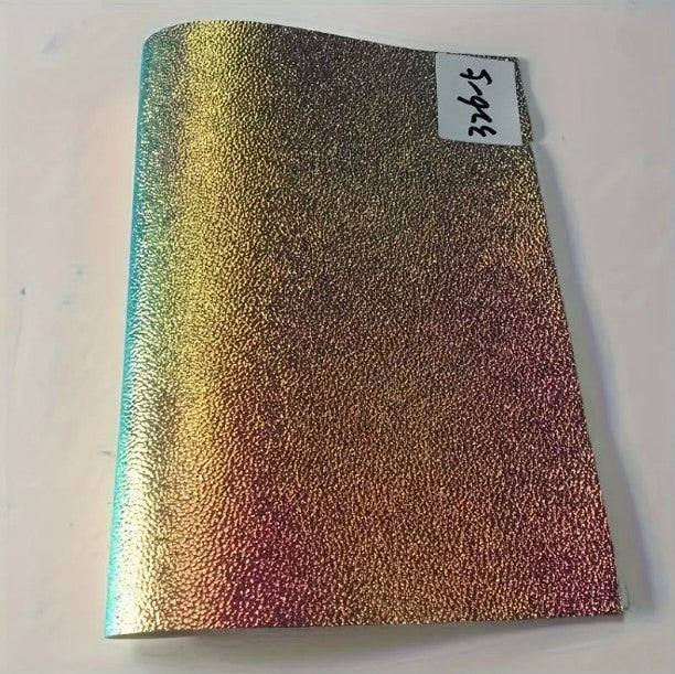 Golden Tint Metallic Lychee Pattern PU Leather Roll 12"x53"