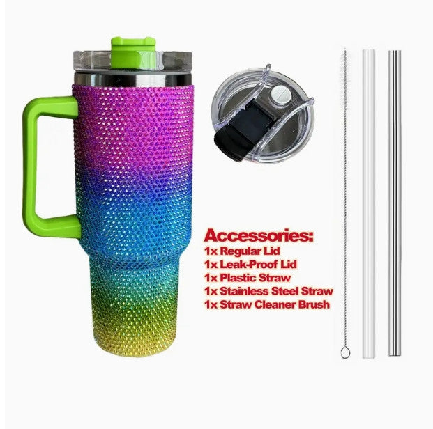 Rhinestone Tumbler 40oz (Rainbow)