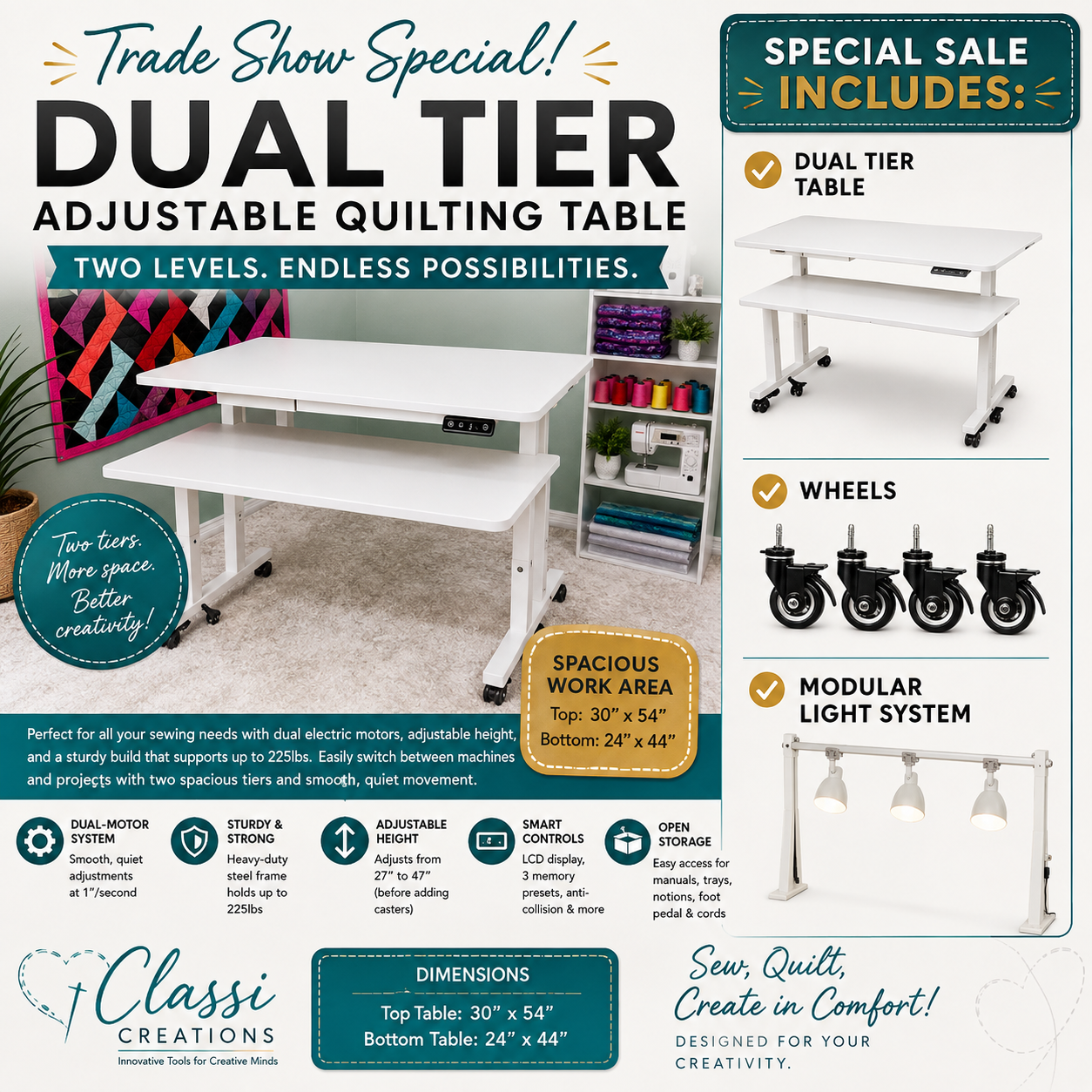 Trade Show Dual Tier Electric Classi Table Special
