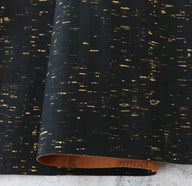 1/2 Yard Cut: Rustic Natural Black Gold Flecked Cork