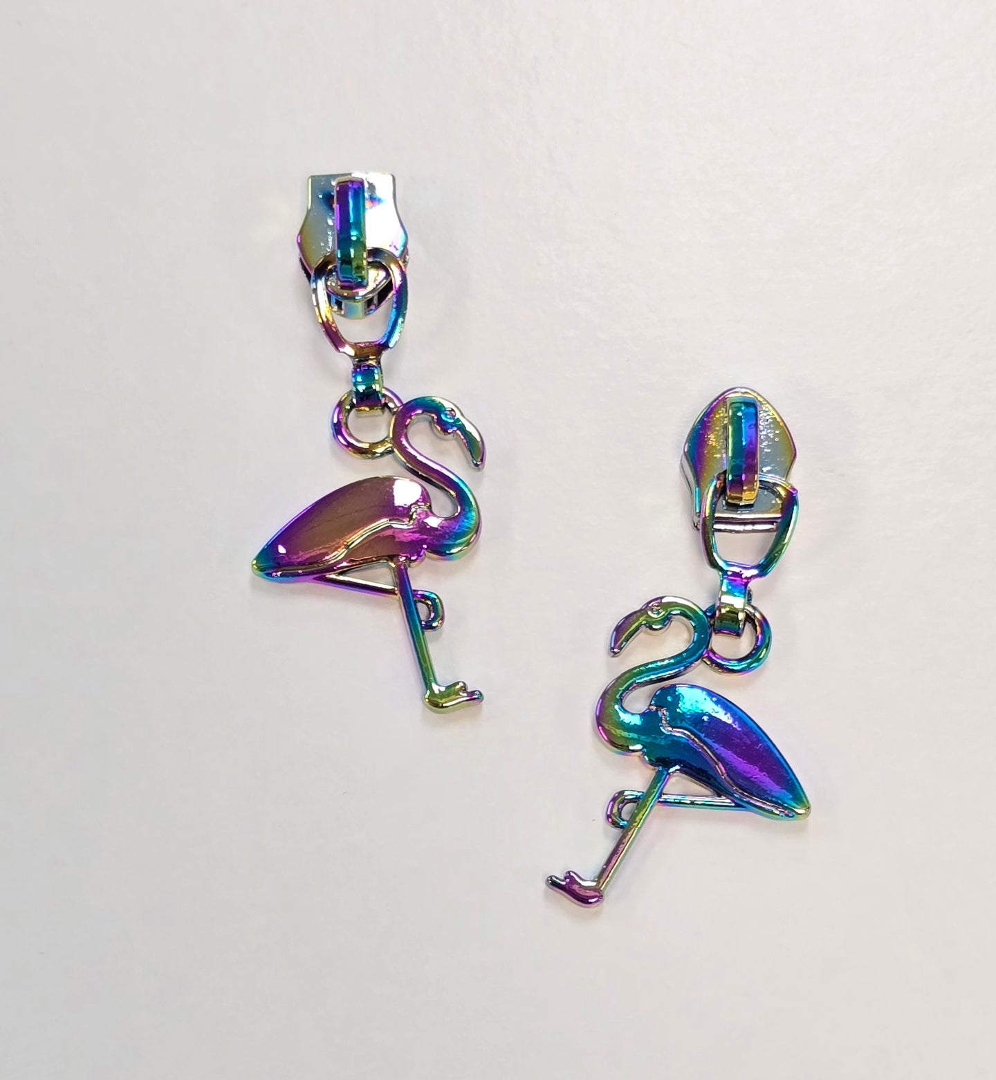 Flamingos Zipper Pull 2 pc Ser (Rainbow)