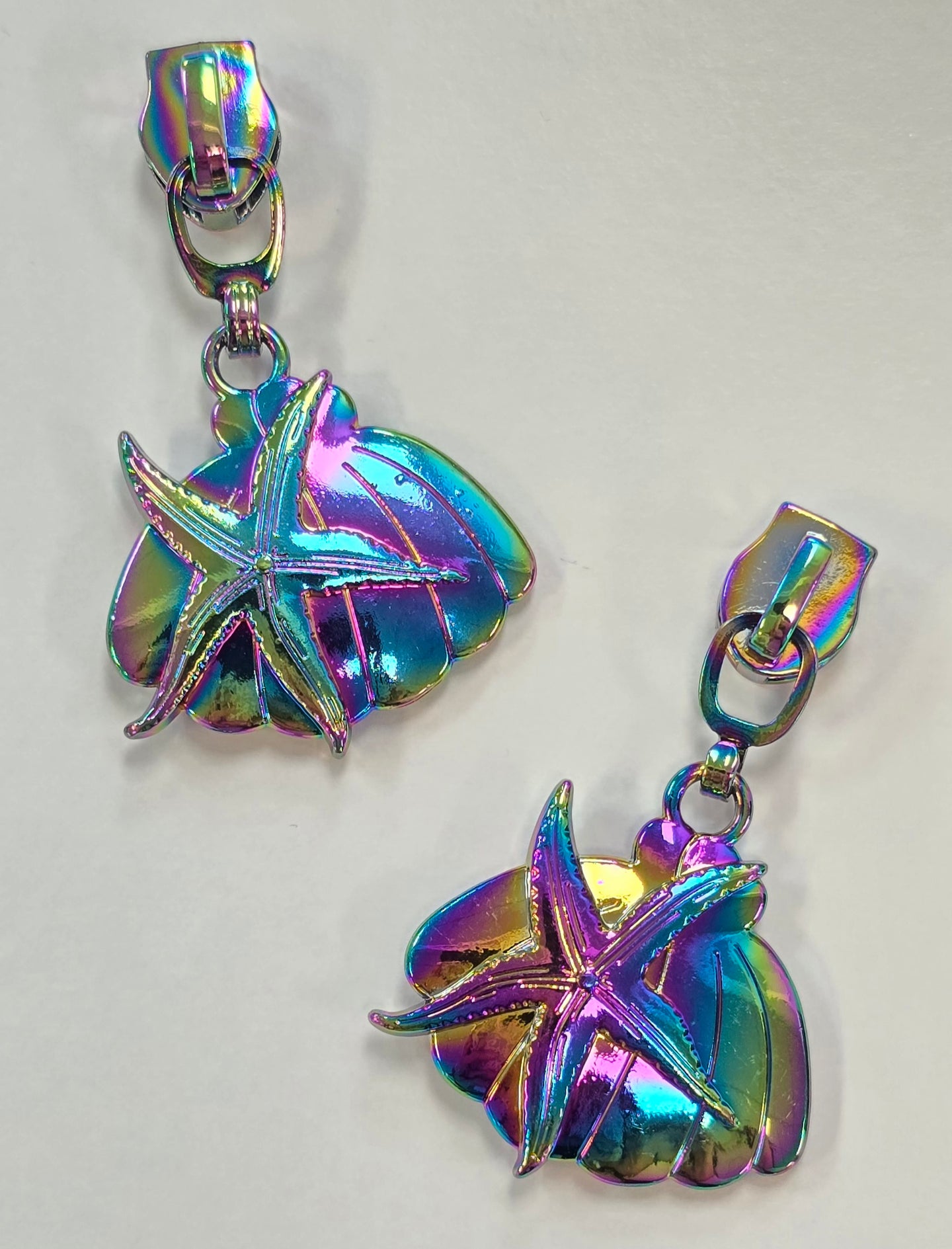 Starfish and Shell zipper pull 2pc set