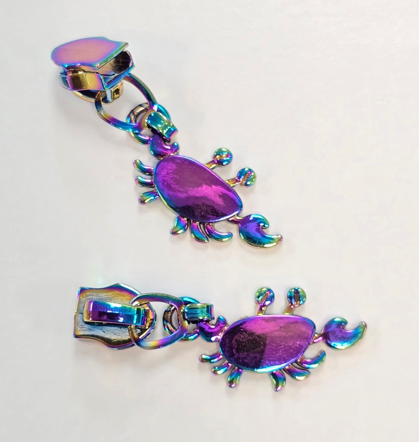 Crab Zipper Pull Set 2pc (Rainbow)